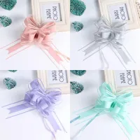 100pcs Large Size 50mm Beautiful solid color Pull Bow Ribbon Gift Packing flower bow Bowknot Party Wedding Car Room Decoration T200524190v