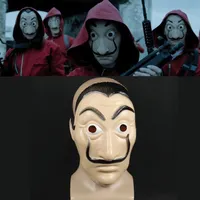 Cosplay -Party -Maske La Casa de Papel Gesicht Maske Salvador Dali Kost￼m Film Masken Realistische Weihnachts Halloween Weihnachten Masque Money Heist P231W