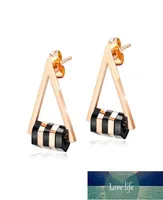 rose gold ear jewelry stainless steel Triangle stud earrings for women regalos para mujer brincos para as mulheres Factory e4836173