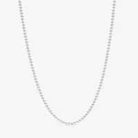 100% 925 Sterling Silver Shiny Ball Link Necklace Fit Pendants and Ciondoli europei Giochi di gioielleria di spicco 2228M