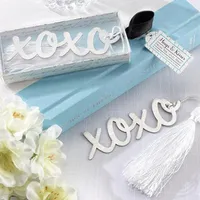 20pcs Silver Stainless Steel XOXO Bookmark For Wedding Baby Shower Party Birthday Favor Gift Souvenirs Souvenir CS017293w