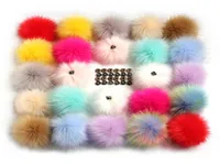 Other Furling 1PC Fluffy Faux Fur 11cm Pom Ball with Press Button for Baby Girl Pompoms Beanie Hat cessories Stud Y22106283659