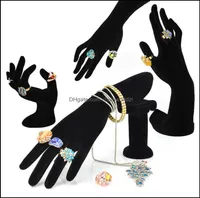 Mannequin Jewelry Packaging Display Ring en forma de anillo APLETO BRACELADOR DE BABJEADOR ANILLAS ANILLAS DEL ALGUNO NEGRO VEET FEMPLE