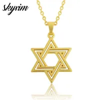 Colares pendentes Skyrim Fashion Colar Jewelry Gift Lobster Flop Link Chain Jewish Symbol Star of David Religious310N