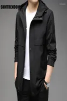 Men039s Trench Coats Top Grade Brand Casual Fashion Slim Fit Long Hooded Windbreaker Autumn Korean Overcoat Jacket Mens Clothes1589036