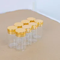Speicherflaschen 12pcs/Los 30 60 mm 25 ml Glas mit goldenen Aluminiumkappen Gl￤ser Fl￤schchen f￼r Hochzeitshandwerksgeschenk