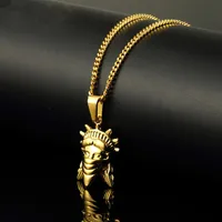 Mens Women Charm Figure Pendant Necklace Personlig design 18K Guldpl￤terad 60 cm l￥ngkedja Rock Micro Hip Hop Fashion Custom Jewely 2908