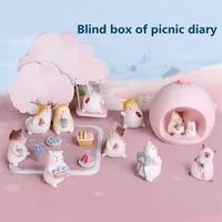 Desenho animado bote cegro caixa mini ornamentos de desktop resina artesanato festas de anivers￡rio presentes de brinquedo model made2237