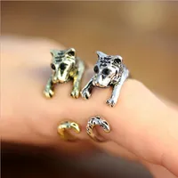 Neuer Punkstil Verstellbarer Baby Tiger Ring 3d Tierringe Antike Silber Bronze Punkstil für spezielle Geschenk236e