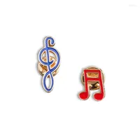 Brooches 2pcs set Cute Mini Musical Note Enamel Pin Red Blue Metal Badges On Backpack Women Clothes Lapel Pins Fashion