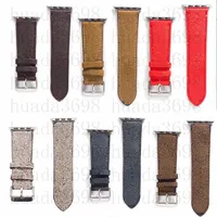 Для Apple Watch -полосы часа Bands Binds Bristant Topband Top Designer Luxury Strap Gift Leather Bracelet Print Print Stripes 42 мм 38 мм 40 мм 44 мм IWATCH 3 4 5 SE 6 7
