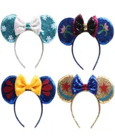 2019 Christmas cosplay headdress hoop Princess Glitter Mouse Ears Headband Big Sequin Bow Hair Band For Girls Women Hair Accessori9524955