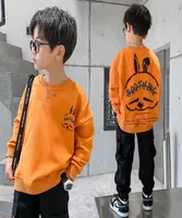 Pullover Toddler Baby Cartoon Rabbit Sweatshirts Autumn Children Long Sleeve Tops Orange black Korean Kids Clothes 8 To 12 Years 2