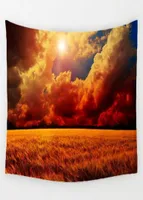 Tapestries Balloon Landing Aurora Sunset Tapestry Printing Wall Mounted Polyester 150x100cm150x130cm200x150cm3504788
