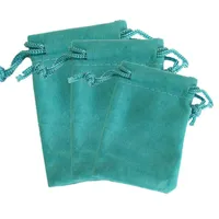 50pcs lote lake Blue Velvet Bag 5x7cm Mini Charms J￳ias Bolsas de embalagem Bolsa Decora￧￣o de Velvet Bolsa Bolsa de Presente 281i