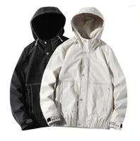 Men039s Jackets Windproof Solid Hooded Jacket Fashion Men39s Streetwear Overalls Bomber Loose Spring Autumn Windbreaker Outw8659478