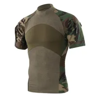 Men Summer Outdoor Hiking Camping T-Shirts Tactical Army Green Sport Tees Short Sleeve Camouflage T-shirts 208c