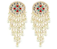 Dangle Chandelier Ethnic Jewelry Bollywood Traditional Pearl Jhumki Earrings For Women Bohemian Big Long Tassel Statement Earrin8394610