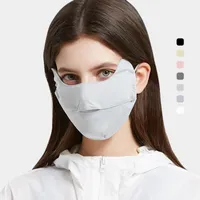 Bandanas 1pc Silk Sunscreen Masker vrouwelijk haar zomer fietsen ademende anti-ultraviolet hangende oor type oogbescherming voor mannen