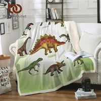 BeddingOutlet Dinosaur Family Blanket for Kids Cartoon Microfiber Jurassic Plush Sherpa Throw Blanket on Bed Sofa Boys Bedding 201111313w