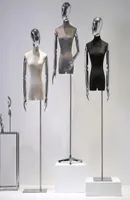 H￶gkvalitativ 4stil Suede Female Mannequin Hand Props Half Length Clothing Store Full Body Platform Electro Plating Head Doll 1PC