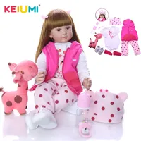 Keiumi 60 cm nouveau-né fille réaliste renaissage de poupée bébé corps de poupée 24 pouces renaît boneca jouet pour les cadeaux d'anniversaire pour tout-petits lj201031273e