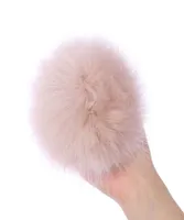 Other 1PC 15cm Big Natural Foxes Fur Pompom For Women Hat Bag Caps for Knitted Hats Cap Key Chain Y22102292001