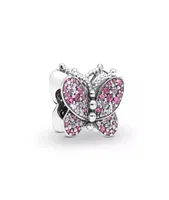 100 925 Sterling Silver Pink Pave Butterfly Charms Bracelet Fashion Women Wedding Engagement Jewelry Accessories 2194 T27314566