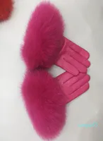 Five Fingers Gloves Female With Fur Cuff Women Warm Winter Ladies1511238