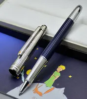 Promotion petit prince blue and Silver Ballpoint pen Roller ball pens Exquisite office stationery 07mm ink pens For Birthday Gi5846455