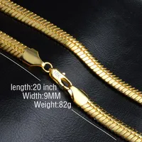 9mm fashion Luxury mens womens Jewelry 18k gold plated chain necklace for men women chains Necklaces gifts Wholes accessories329Q