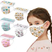 50pc Kawaii Face Masken Einwegmaske f￼r Kinder Kinder Cartoon Print 3ly Protection Filter Industria Cosplay Dekoration2638