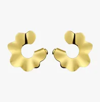 Boucles d'oreilles de fleur Galsang Galsang pour femmes 2022 Boucles d'oreilles bijoux en acier inoxydable Boucle d'oreille en feuilles orecchini 181060Stu9327823