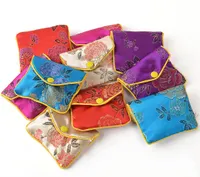 Bolsa de bolsa de moeda de z￭per floral pequena para bolsas de presente para j￳ias bolsa de seda bolsa chinesa titular de cart￣o de cr￩dito 6x8 8x10 10x12 cm inteiro 11323648