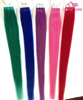 Venta de cinta recta sedosa Extensiones de cabello Mezcla Colores Pink Red Blue Purple Green Tape in Human Hair Tape en Hair2307796