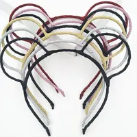 Kadın Glitter Bear Ears Saç Bandı Partisi Prop Fare Head Bandı Saç Aksesuarları Meapwear 20pcs Lot243J