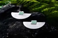 Lotus Fun Real 925 Sterling Silver Earrings Natural Stone Fine Jewelry Luxury and Simple Fashion Stud for Women Brincos 2106187088541