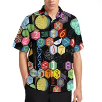 Men's Casual Shirts Math Summer Shirt Male Vintage Symbol Print Blouses Short-Sleeve Aesthetic Oversized