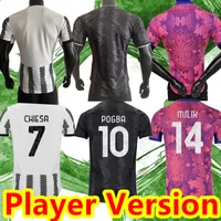 Version du joueur 22 23 Jerseys de football Pogba Di Maria Vlahovic Chiesa Locatelli Morata de Ligt Kean 2022 2023 Juventus Men Kid Kit Set Shirts Football Uniforme