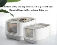 Litter Box Fully Enclosed AntiSplash Cat Toilet Deodorant Cleaning Supplies Kitty Litter Box Pet Toilet Litter
