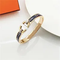 Designer H Pig Nose Bangles Nya emaljarmband Nytt ankarkedja 8 Figur Buckle Couples Daily Accessories Party Wedding Valentine's Day Gift 17cm Rose Gold Series