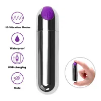 Artículos de masaje Actualice una fuerte vibración Mini Bullet Vibrator Sex Toys for Women 10 Speedwaterps-spot masajeador USB recargable284i