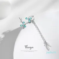 Thaya Asym￩trie Blue Petal Boucles d'oreilles Boucles d'oreilles Boucles d'oreilles pour femmes Original Fine Jewelry273J