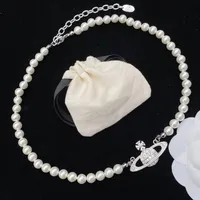 Pulseira de strass de p￩rola pulseira de ￳rbita Planeta Chain Clavicle Barroce Pearl Charkars Bracelet for Women Jewelry Gift No Box181m