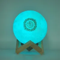 Portable Speakers Bluetooth Wireless Muslim Night Light Quran speakers 3D Moon With APP Control Speaekr Koran Touch Lamp 221119