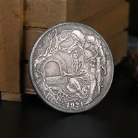 5pcs colecci￳n decoraci￳n del hogar monedas conmemorativas artesanales de regalo Morgan Wandering Coin 1921 US HOBO Coin220b