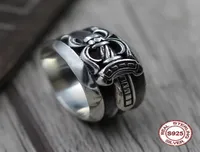 S925 Pure Silver Men039s Ring Individuality Punk Sty