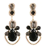 WholePopular trendy fashion luxury designer diamond colorful crystal zircon lovely cute bee pendant stud earrings for women2052042