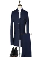 Jogging Clothing Men Suit Coat Vest Pants Fashion Chinese Retro Style Wedding Groom Stand Collar Classic Dress Blazers Jacket Trou7875829