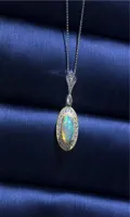 Dangle Chandelier Natural Opal Necklace 925 Silver Women039s Super Shiny Luxury Atmosphere Banquet Essential Jewelry2217525